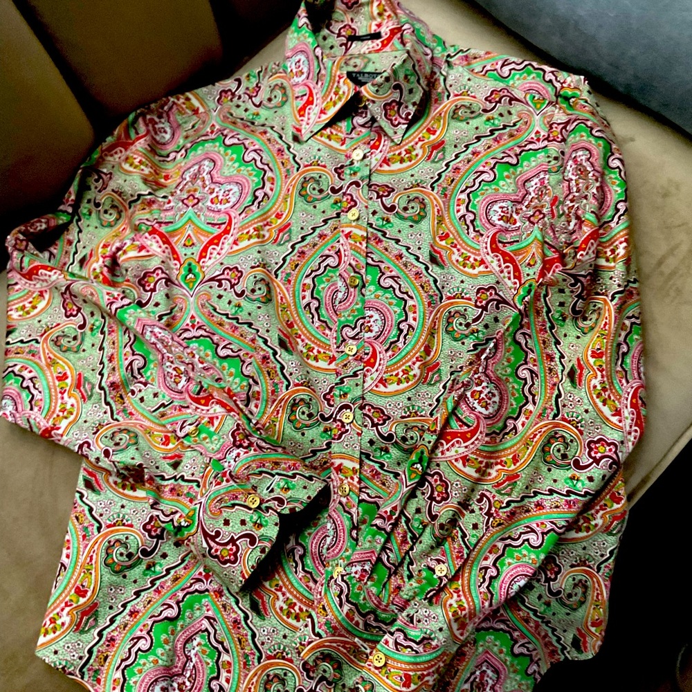 Talbots stretch cotton wrinkle free blouse.